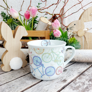 VAŘÁK hrnek 650 ml, jízdní kola, Český porcelán Dubí